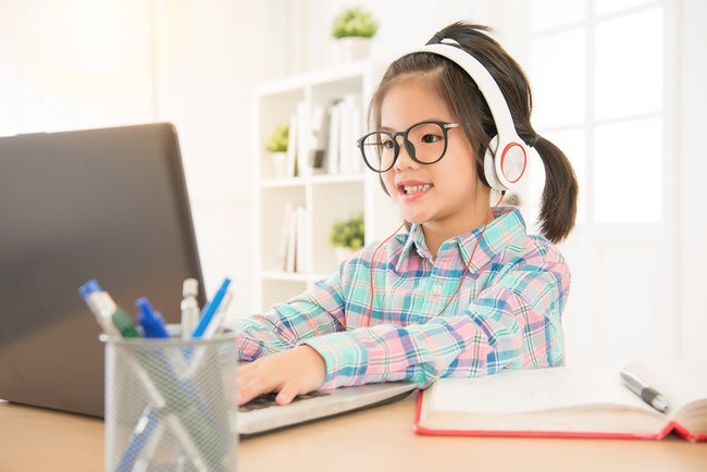 leisurely cute elementary kid seriously